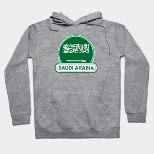 Saudi Arabia Country Badge - Saudi Arabia Flag Hoodie